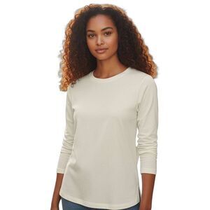 ZUDA CREAM LING SLEEVE T-SHIRT SZ.M EUC.